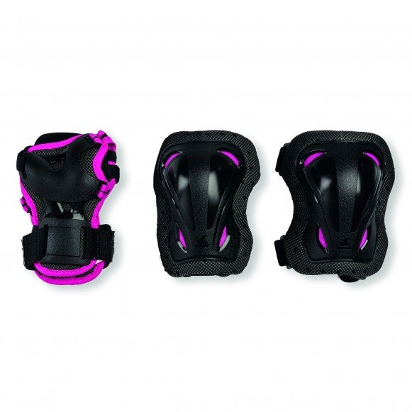 ROLLERBLADE KIT PROTEZIONI 3 PEZZI JR NERO/FUCSIA